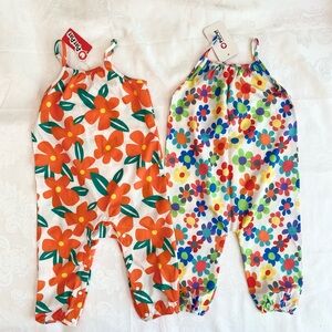Two Sets Baby Girl Floral Print Jumpsuit